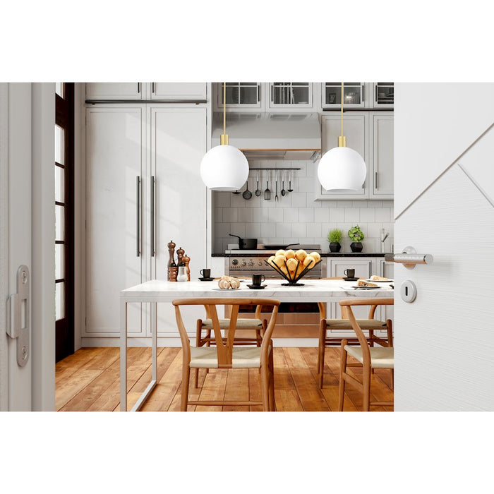 Z-Lite Margo 1 Light 15" Pendant, Olde Brass/White