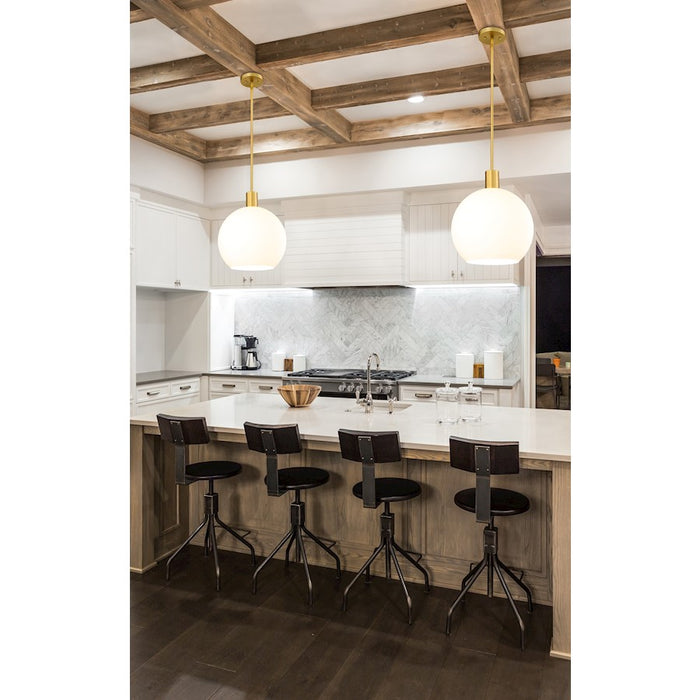 Z-Lite Margo 1 Light 15" Pendant, Olde Brass/White