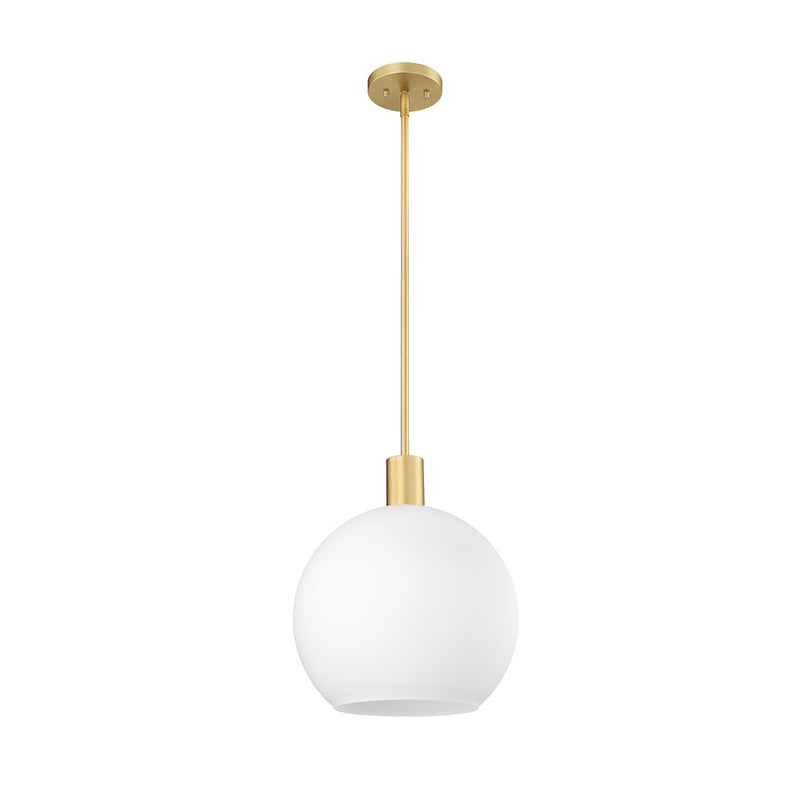 Z-Lite Margo 1 Light 15" Pendant, Olde Brass/White