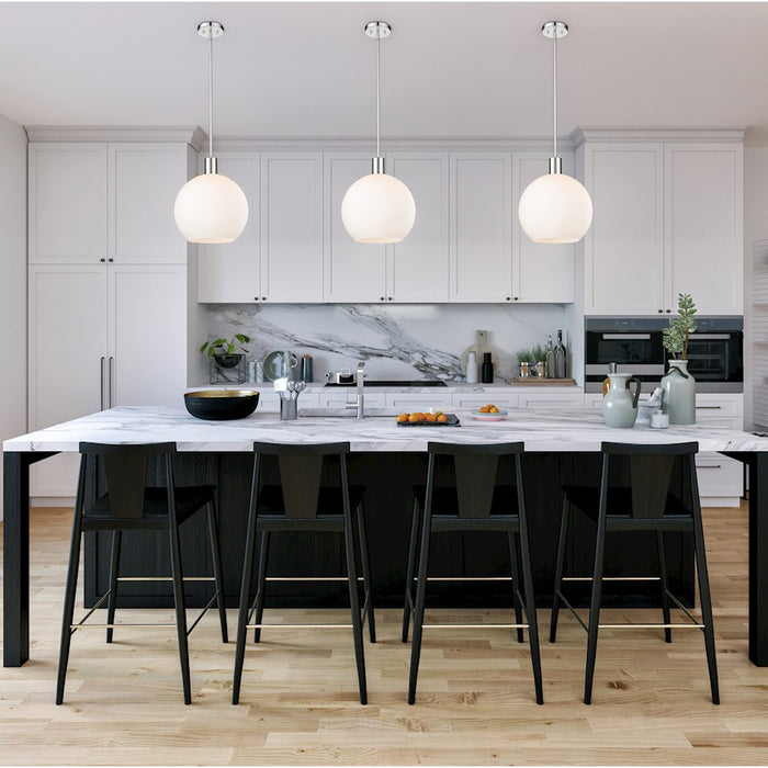 Z-Lite Margo 1 Light 15" Pendant, Polished Nickel/White