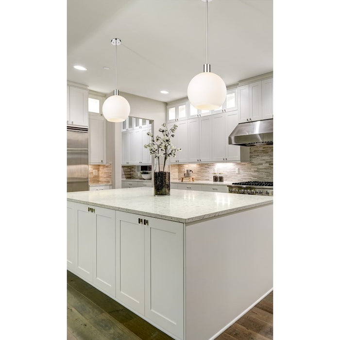 Z-Lite Margo 1 Light 15" Pendant, Polished Nickel/White