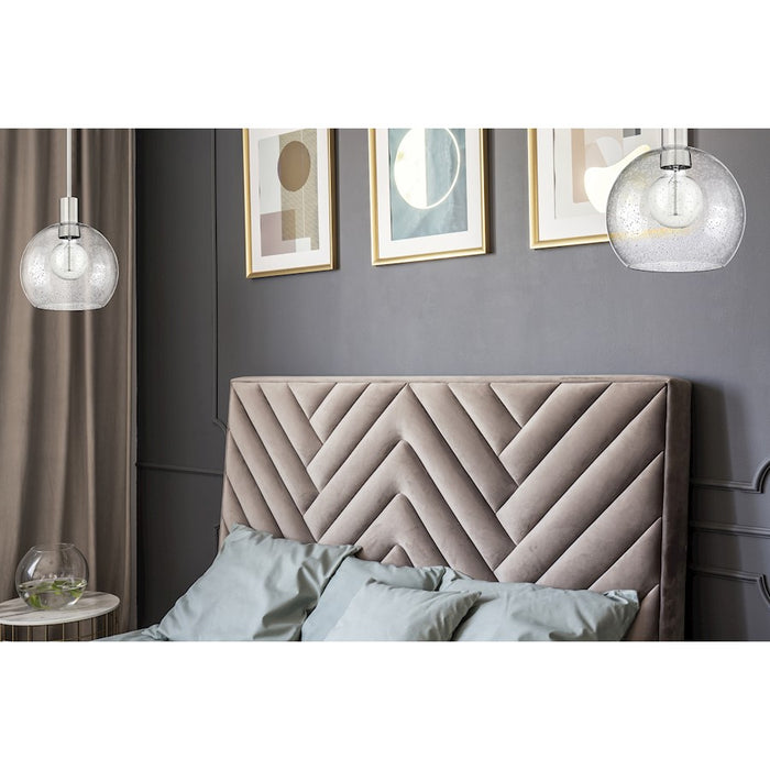 Z-Lite Margo 1 Light 11" Pendant, Brushed Nickel/Clear Seedy