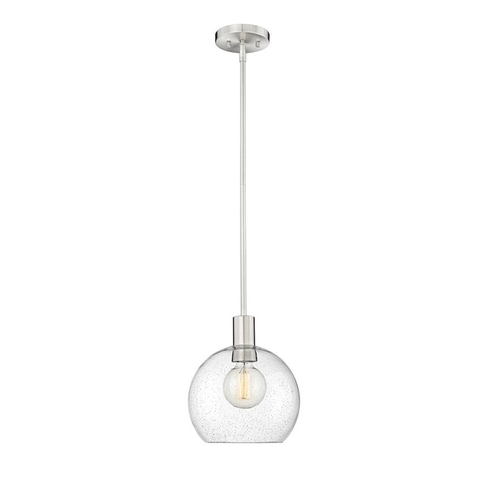 Z-Lite Margo 1 Light 11" Pendant, Brushed Nickel/Clear Seedy