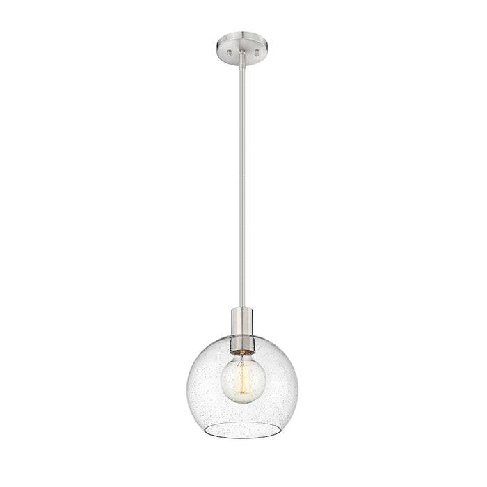 Z-Lite Margo 1 Light 11" Pendant, Brushed Nickel/Clear Seedy