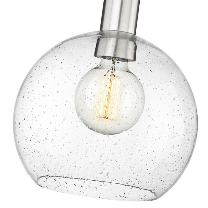 Z-Lite Margo 1 Light 11" Pendant, Brushed Nickel/Clear Seedy