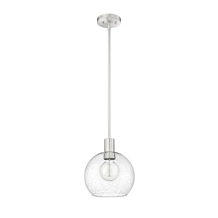 Z-Lite Margo 1 Light 11" Pendant, Brushed Nickel/Clear Seedy