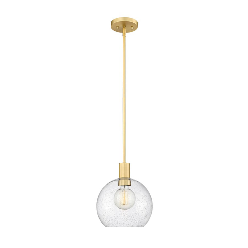Z-Lite Margo 1 Light 11" Pendant, Olde Brass/Clear Seedy