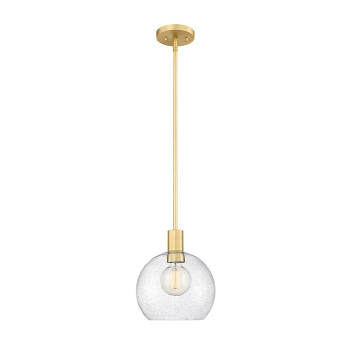 Z-Lite Margo 1 Light 11" Pendant, Olde Brass/Clear Seedy
