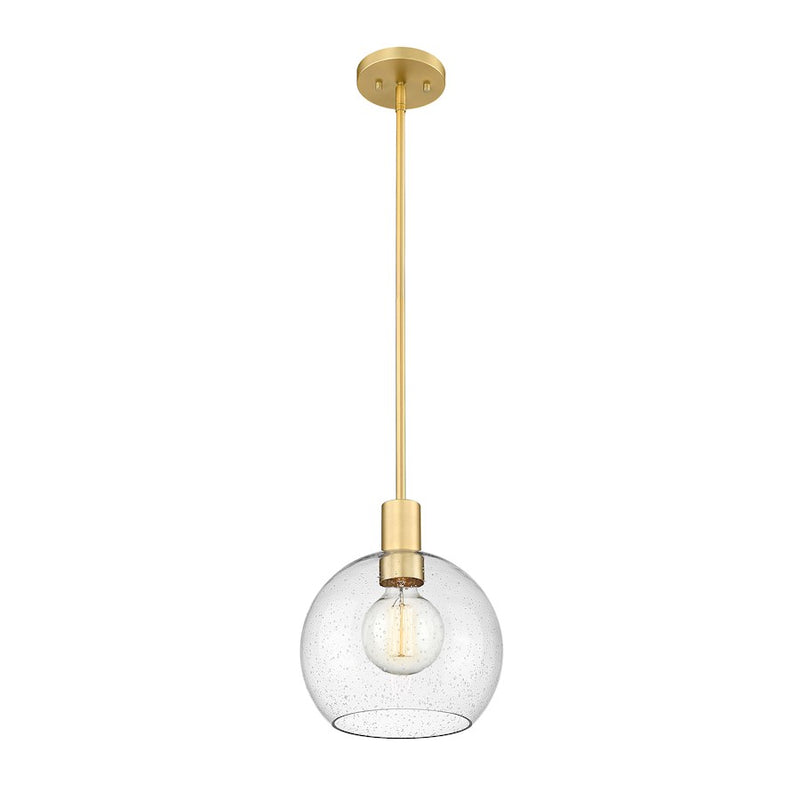 Z-Lite Margo 1 Light 11" Pendant, Olde Brass/Clear Seedy