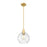 Z-Lite Margo 1 Light 11" Pendant, Olde Brass/Clear Seedy