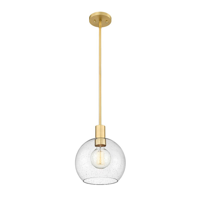 Z-Lite Margo 1 Light 11" Pendant, Olde Brass/Clear Seedy