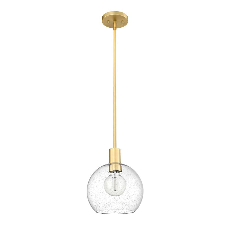 Z-Lite Margo 1 Light 11" Pendant, Olde Brass/Clear Seedy