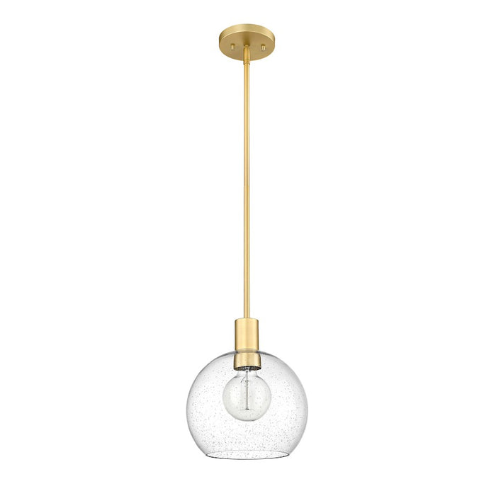 Z-Lite Margo 1 Light 11" Pendant, Olde Brass/Clear Seedy