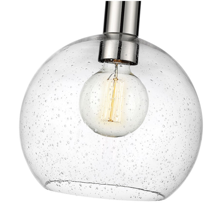 Z-Lite Margo 1 Light 11" Pendant, Polished Nickel/Clear Seedy
