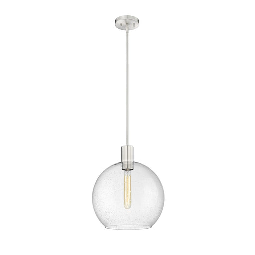 Z-Lite Margo 1 Light 15" Pendant, Brushed Nickel/Clear Seedy - 7501P14-BN