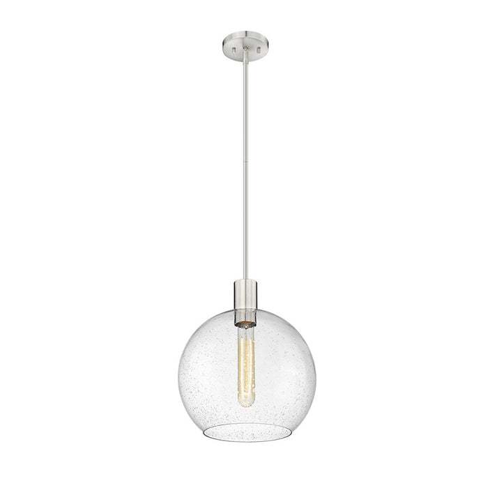 Z-Lite Margo 1 Light 15" Pendant, Brushed Nickel/Clear Seedy