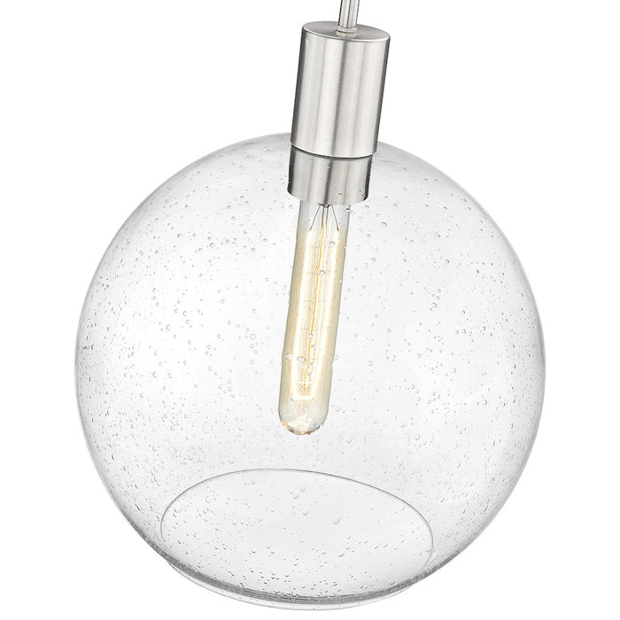 Z-Lite Margo 1 Light 15" Pendant, Brushed Nickel/Clear Seedy