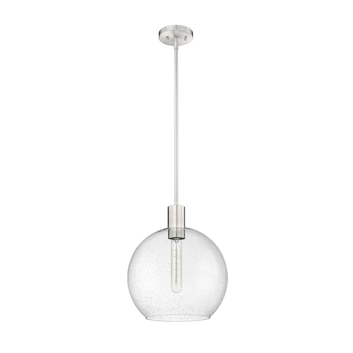 Z-Lite Margo 1 Light 15" Pendant, Brushed Nickel/Clear Seedy