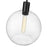 Z-Lite Margo 1 Light 15" Pendant, Matte Black/Clear Seedy