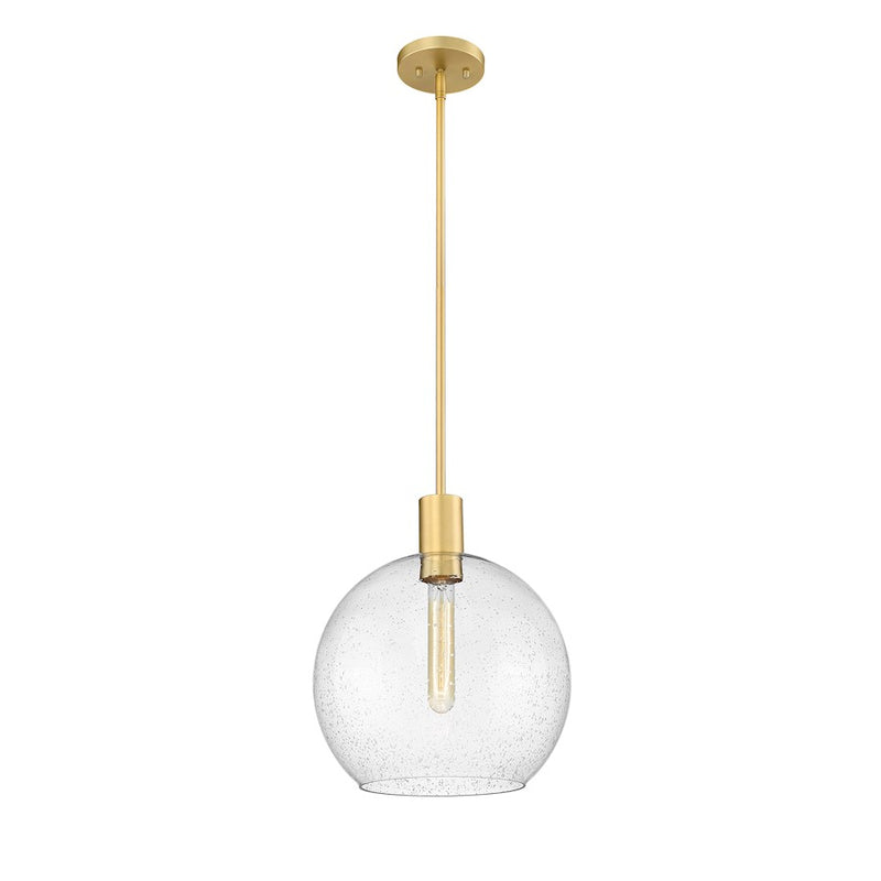 Z-Lite Margo 1 Light 15" Pendant, Olde Brass/Clear Seedy - 7501P14-OBR