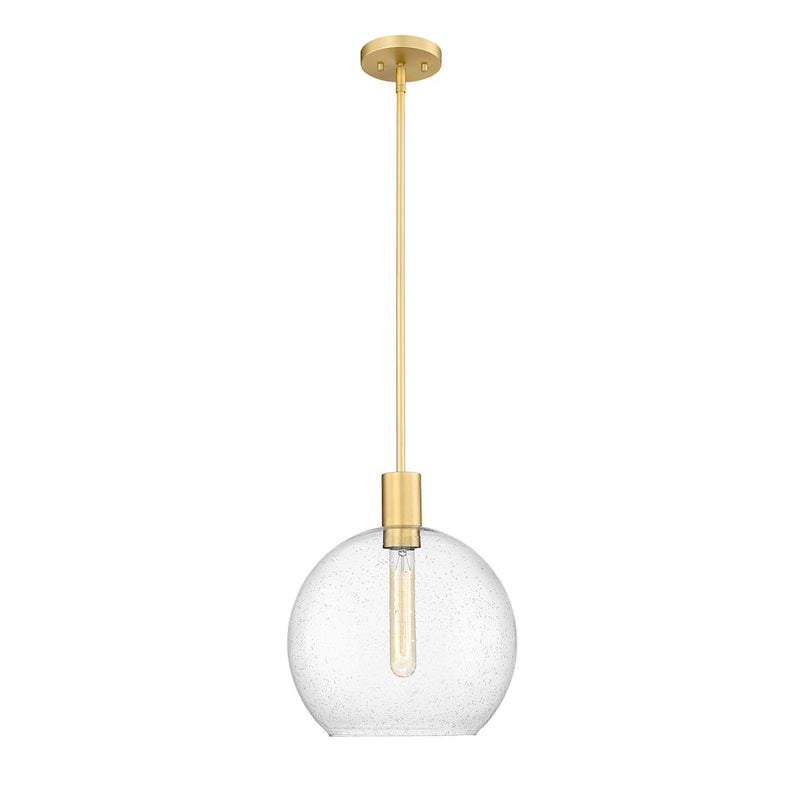 Z-Lite Margo 1 Light 15" Pendant, Olde Brass/Clear Seedy