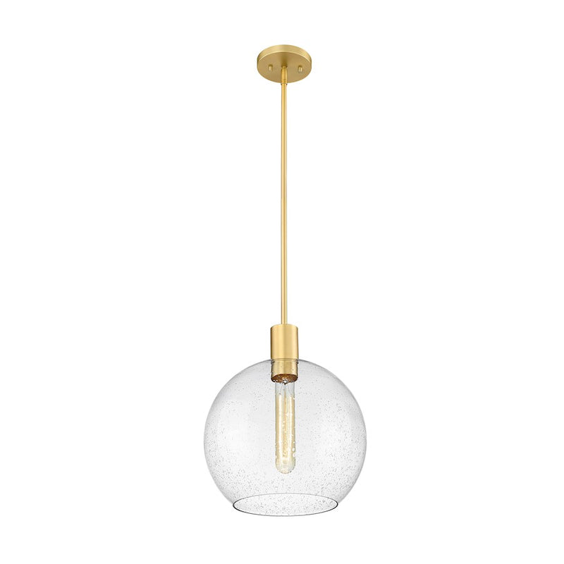 Z-Lite Margo 1 Light 15" Pendant, Olde Brass/Clear Seedy