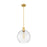 Z-Lite Margo 1 Light 15" Pendant, Olde Brass/Clear Seedy