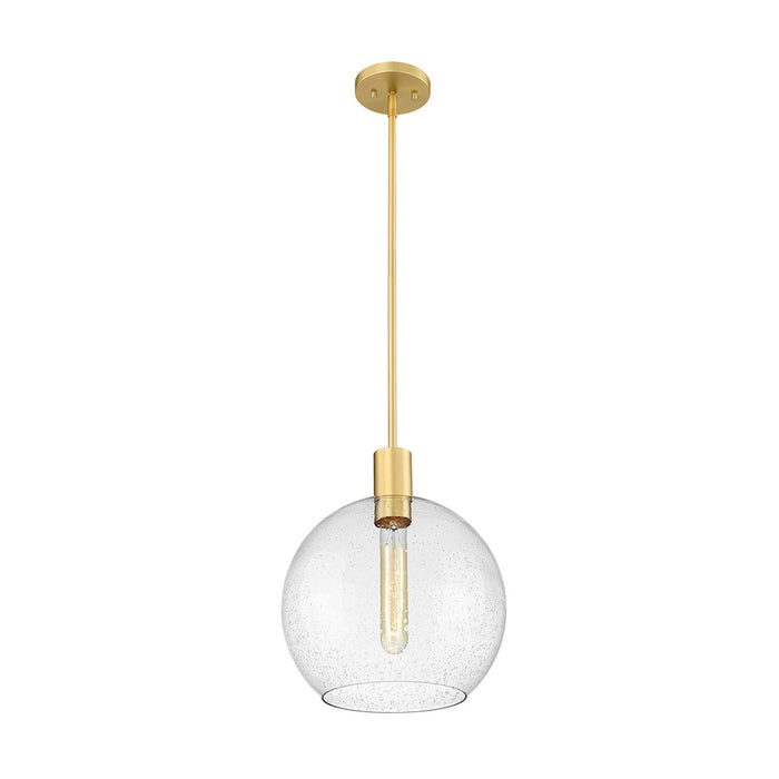 Z-Lite Margo 1 Light 15" Pendant, Olde Brass/Clear Seedy