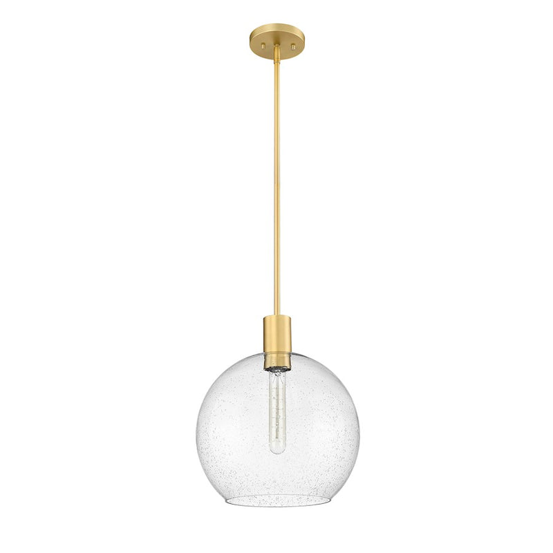 Z-Lite Margo 1 Light 15" Pendant, Olde Brass/Clear Seedy
