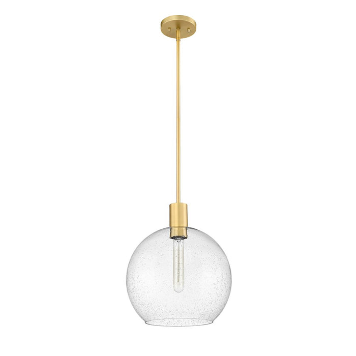 Z-Lite Margo 1 Light 15" Pendant, Olde Brass/Clear Seedy
