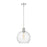 Z-Lite Margo 1 Light 15" Pendant, Polished Nickel/Clear Seedy