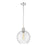 Z-Lite Margo 1 Light 15" Pendant, Polished Nickel/Clear Seedy