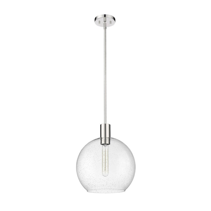 Z-Lite Margo 1 Light 15" Pendant, Polished Nickel/Clear Seedy