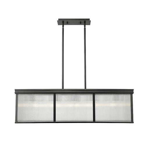 Z-Lite Carnaby 10 Light Pendant, Matte Black/Clear Ribbed - 7504-42L-MB