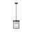 Z-Lite Carnaby 3 Light Pendant, Matte Black/Clear Ribbed - 7504P10-MB