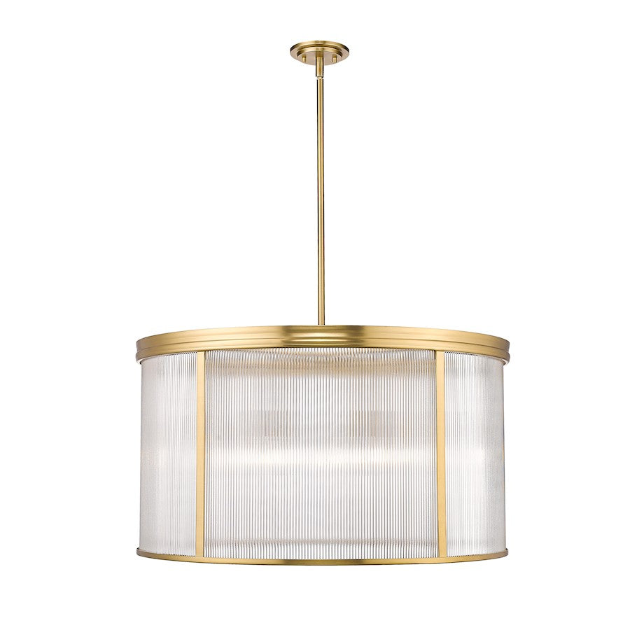 Z-Lite Carnaby 9 Light Chandelier, Modern Gold/Clear Ribbed - 7504P32-MGLD