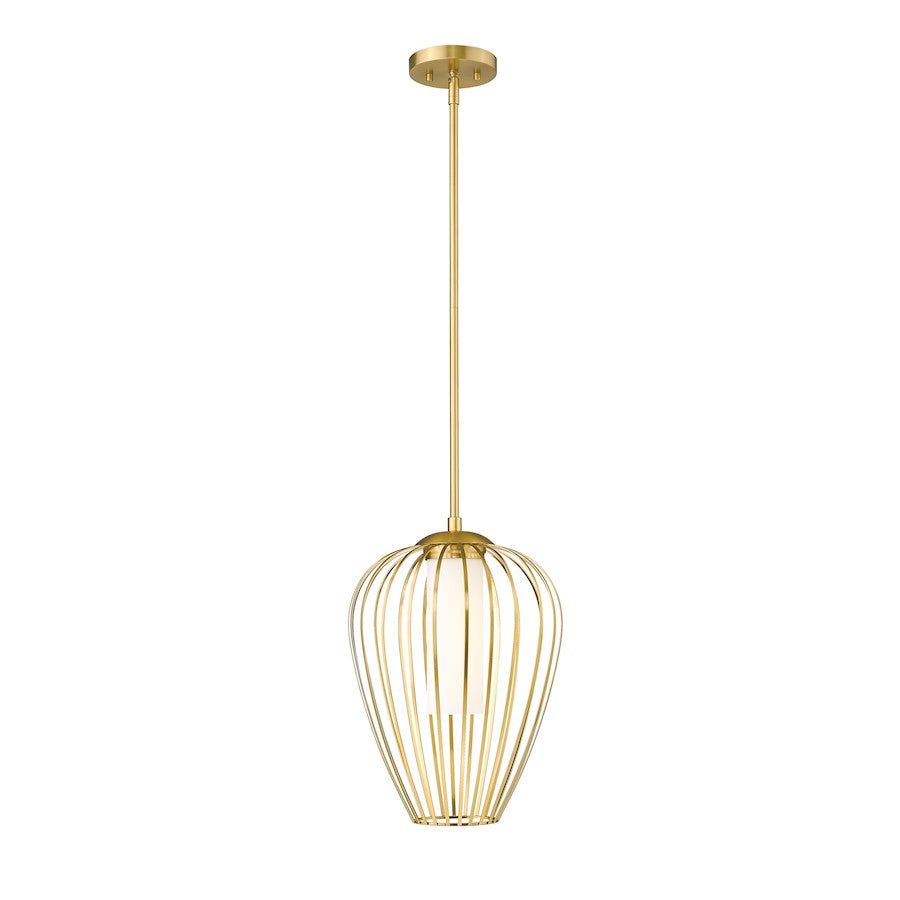 Z-Lite Savanti 1 Light 12" Pendant, Modern Gold/White Opal - 7507-12MGLD