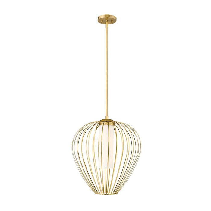 Z-Lite Savanti 1 Light 18" Pendant, Modern Gold/White Opal - 7507-18MGLD