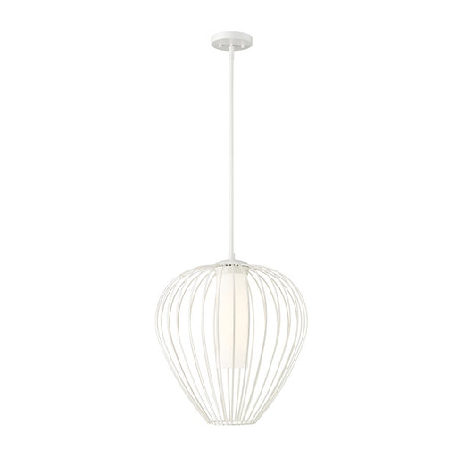 Z-Lite Savanti 1 Light 18" Pendant, Textured White/White Opal - 7507-18TW