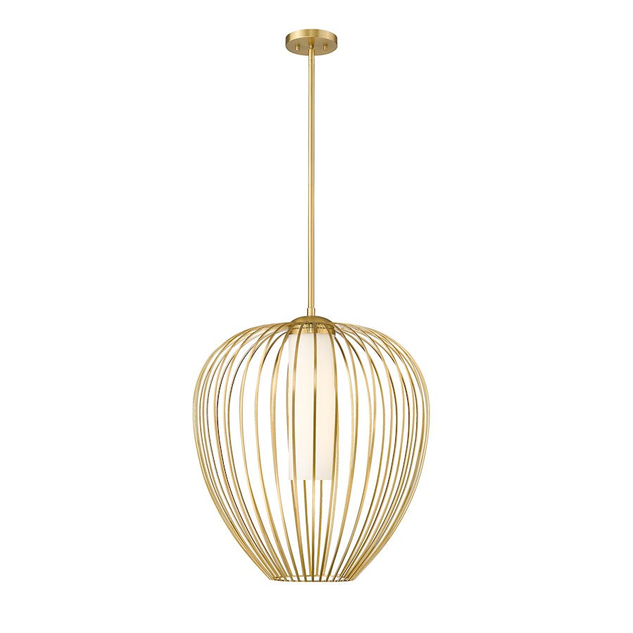 Z-Lite Savanti 1 Light 22" Pendant, Modern Gold/White Opal - 7507-22MGLD