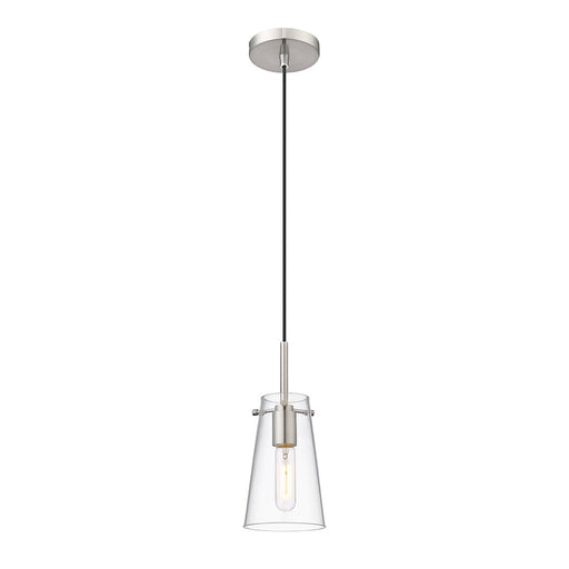 Z-Lite Kira 1 Light 5" Pendant, Brushed Nickel/Clear - 7508MP-BN