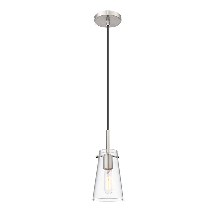 Z-Lite Kira 1 Light 5" Pendant, Brushed Nickel/Clear - 7508MP-BN