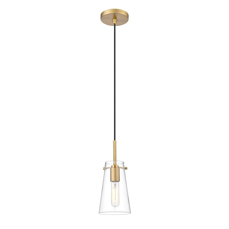 Z-Lite Kira 1 Light 5" Pendant, Modern Gold/Clear - 7508MP-MGLD