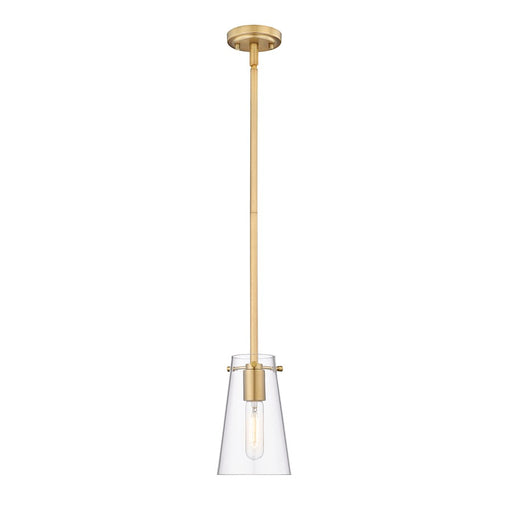 Z-Lite Kira 1 Light 5" Pendant, Modern Gold/Clear/Rod - 7508MP-ROD-MGLD