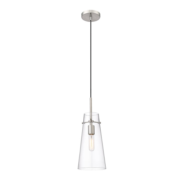 Z-Lite Kira 1 Light 7" Pendant, Brushed Nickel/Clear - 7508P-BN