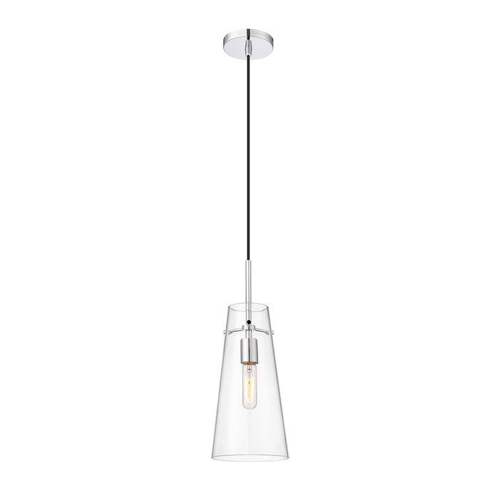 Z-Lite Kira 1 Light 7" Pendant, Chrome/Clear - 7508P-CH