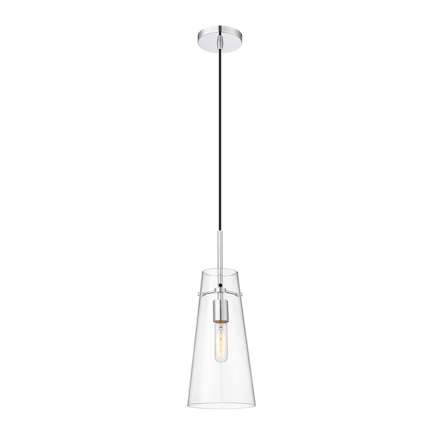 Z-Lite Kira 1 Light 7" Pendant, Chrome/Clear - 7508P-CH