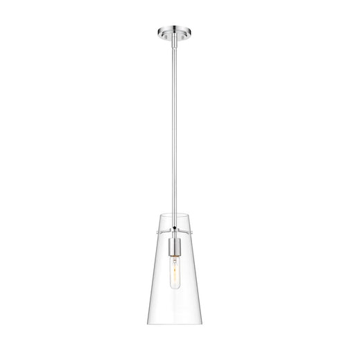 Z-Lite Kira 1 Light 7" Pendant, Chrome/Clear/Rod - 7508P-ROD-CH