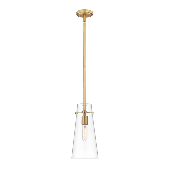 Z-Lite Kira 1 Light 7" Pendant, Modern Gold/Clear Cone - 7508P-ROD-MGLD