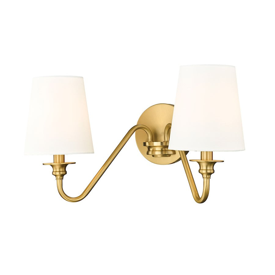 Z-Lite Gianna 2 Light Wall Sconce, Modern Gold/White - 7509-2S-MGLD